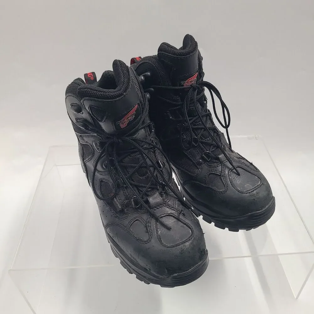RED WING 6690 MEN'S SZ 8.5 D STEEL TOE WORK SAFETY BLACK LEATHER BOOT VIBRAM